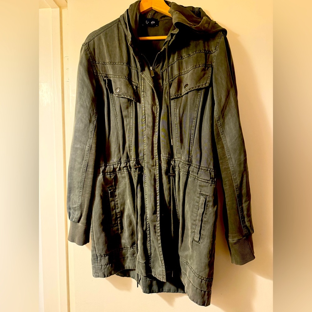 Splendid Olive Green Linen Blend Jacket Size Medium